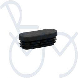 Einschlagkappe oval 38 x 20mm. schwarz
