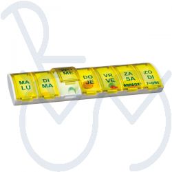 Pillendose gelb anabox 7 Tage Mo/Di/Mi/Do/Fr/Sa/So