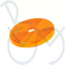 Reflektor 60mm. rund orange mit Bolzenloch