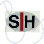 Schlecht hörender Aufkleber weiß / rot  150x100mm.