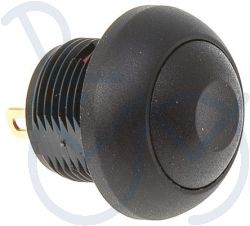 Pressure switch waterproof round Ø12.9mm black return switch