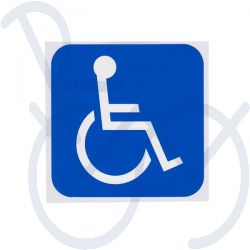Sticker wheelchair blue  95x95mm.