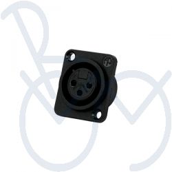 Charging connector  3 pole chassis female plastic