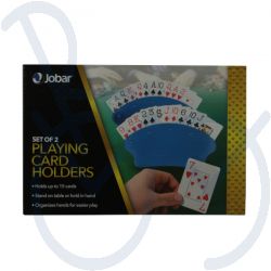 Playing card holder blue plastic set of 2 (max15 cards)
