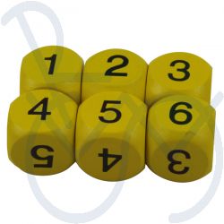 Dice with large numbers 6 pieces