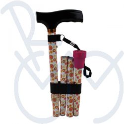 Walking stick foldable Swirl Aluminum 76-89cm max 114Kg
