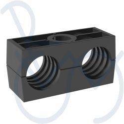 Clamp Ø 19 mm black plastic Stauff Twin Series