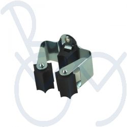 Crutch clamp with double rubber roll