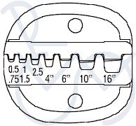 Crimping pliers for uninsulated cable lugs up to 10 mm.